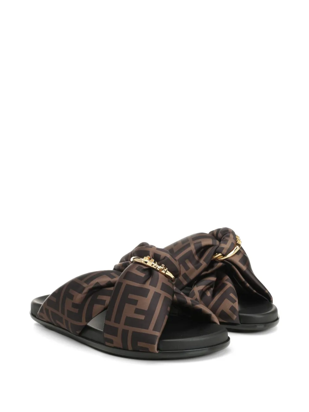 FENDI FF motif D-ring slides Bruin