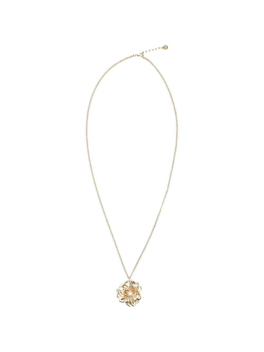 Miu Miu flower-pendant cable-chain necklace - Oro