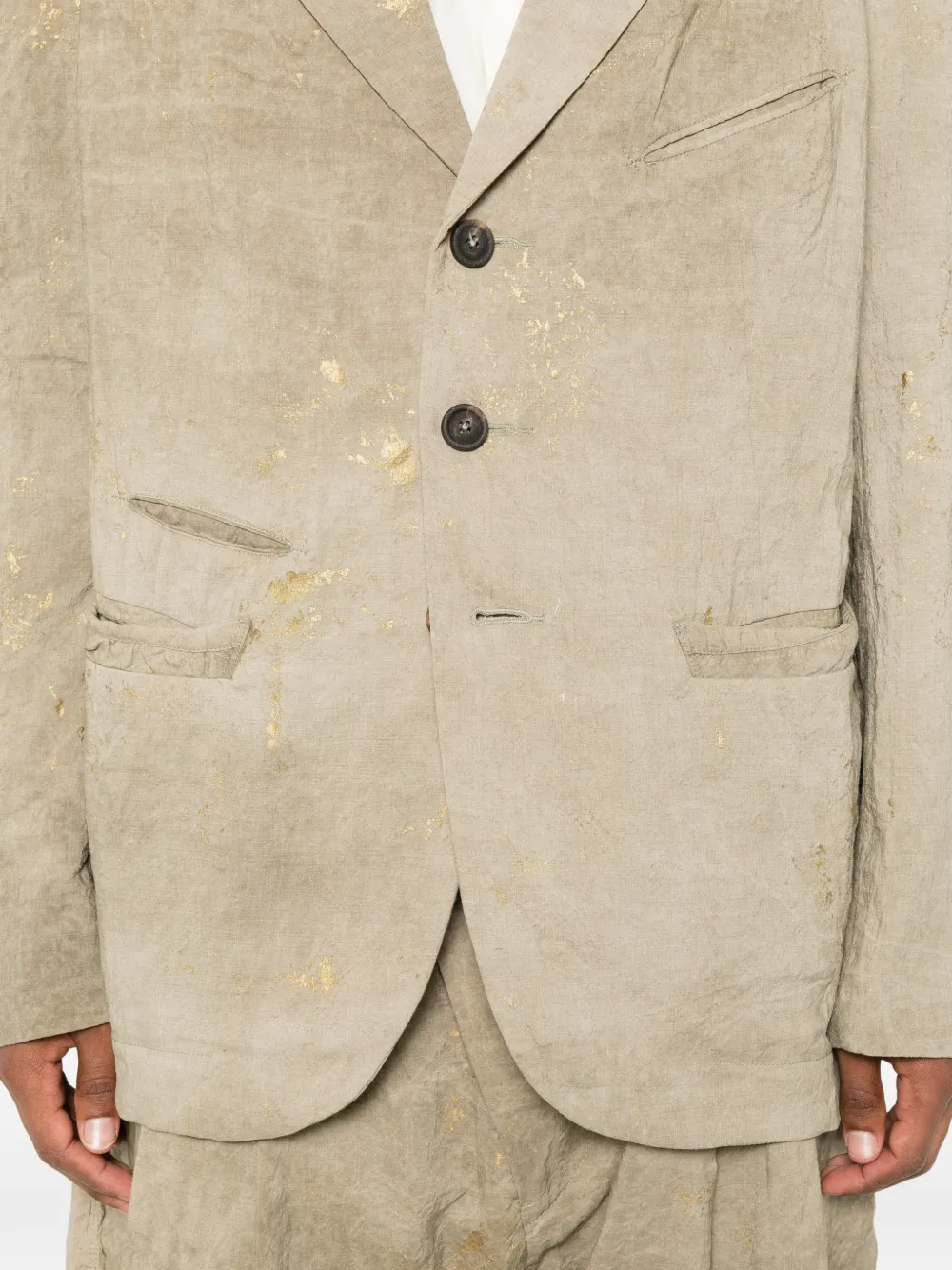 Ziggy Chen Blazer met gekerfde revers Groen