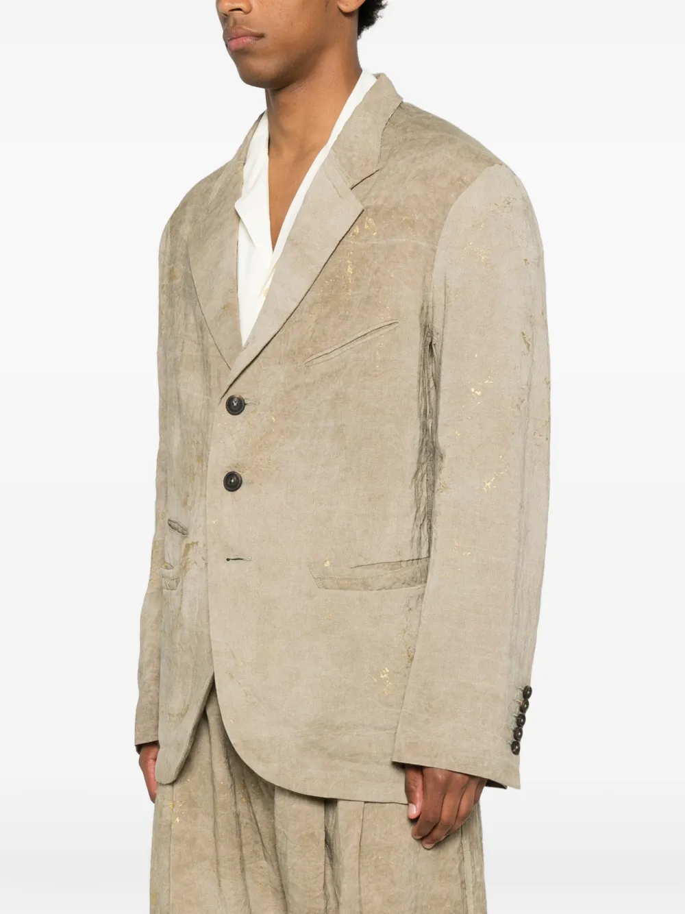 Ziggy Chen Blazer met gekerfde revers Groen