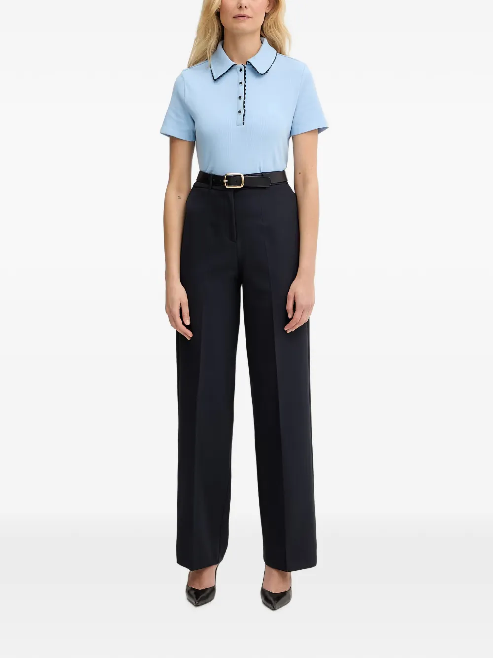Morgan Pantalon met ceintuur Blauw