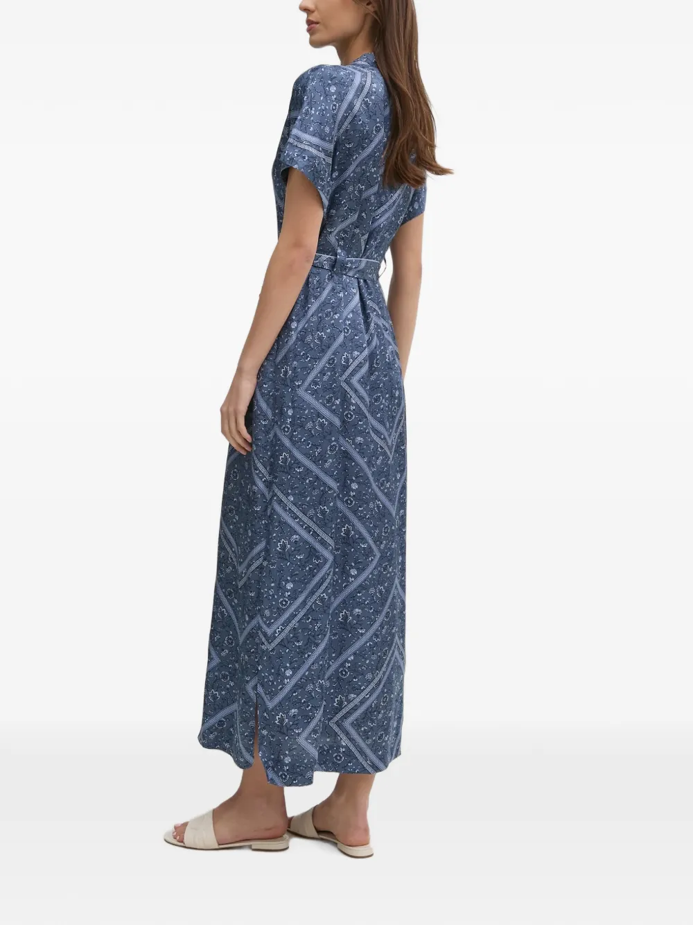 Mos Mosh Lisha Boarda maxi-jurk met bloemenprint en ceintuur Blauw
