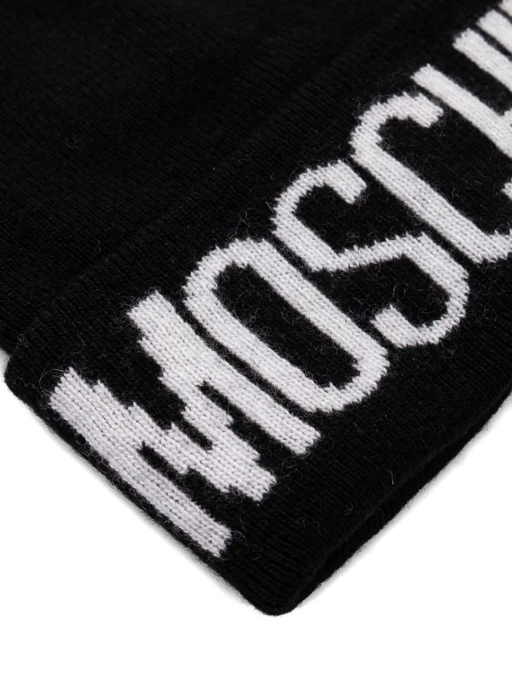 Moschino Muts met intarsia logo Zwart