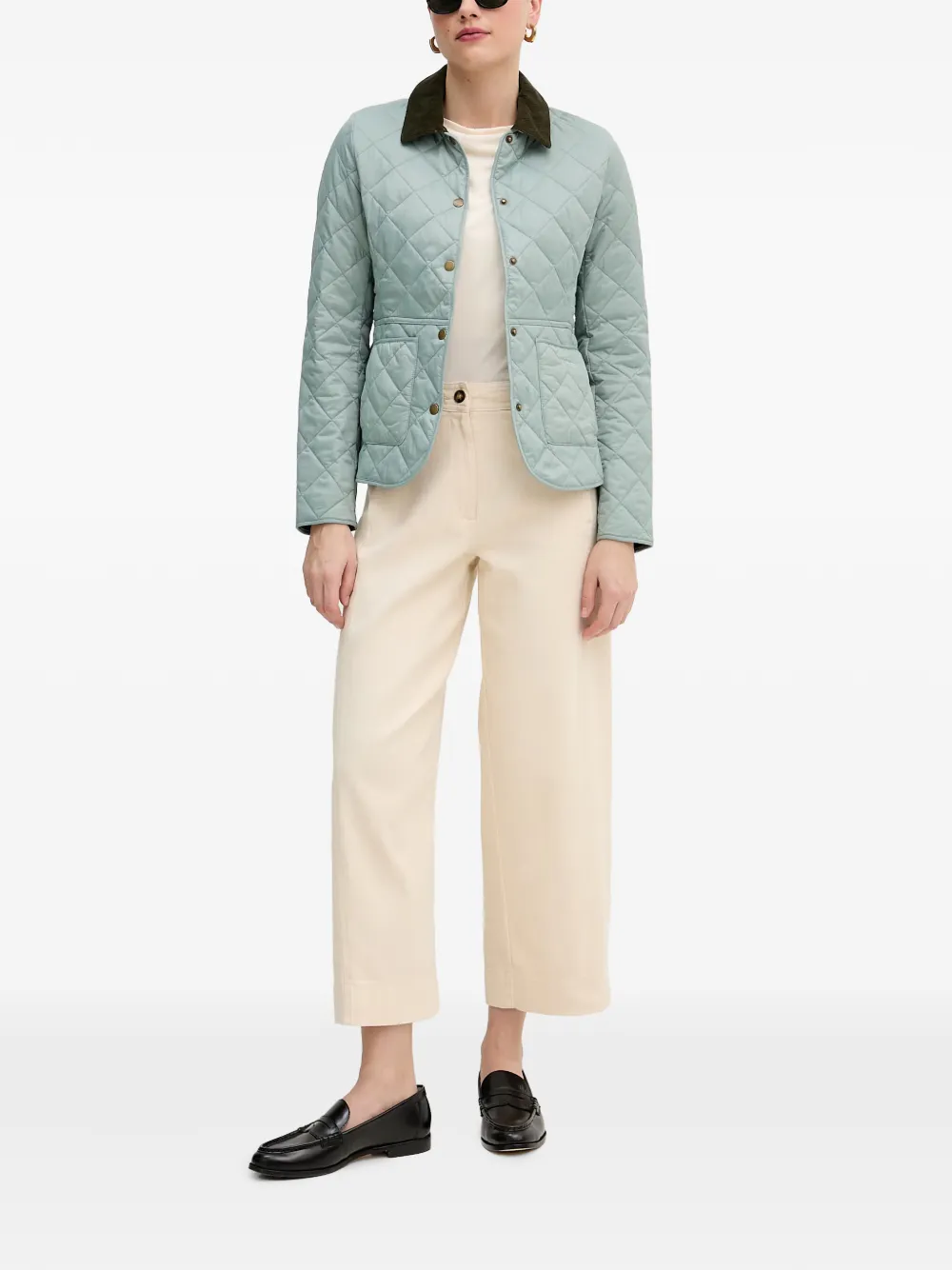 Mos Mosh gathered-sleeve boat-neck T-shirt Beige