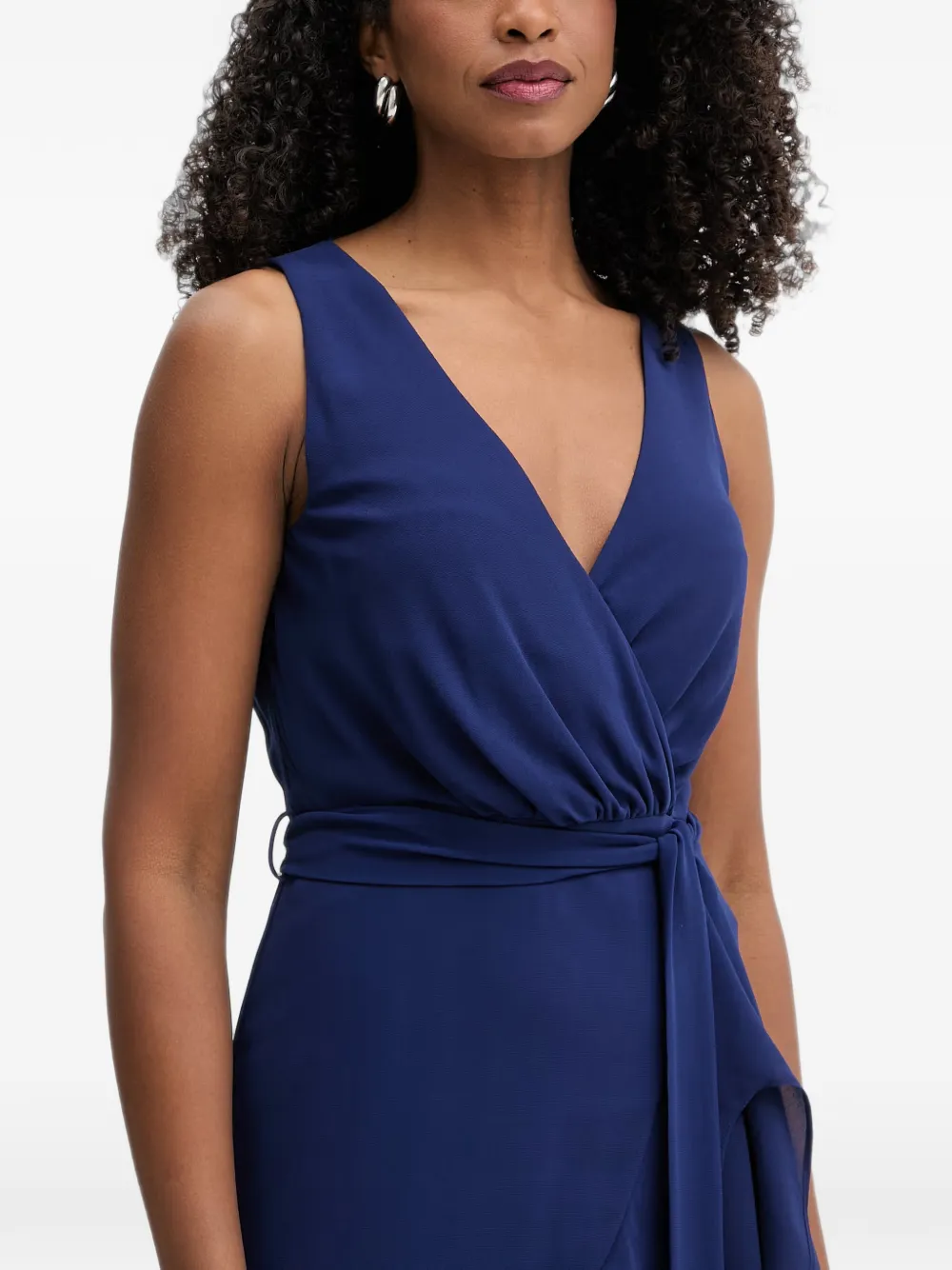 Morgan Rosval ruffled wrap-style mini dress Blauw