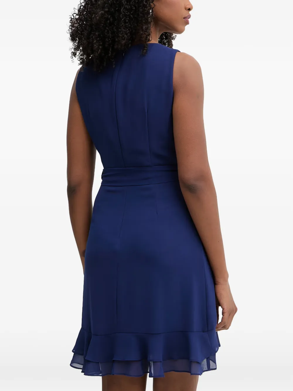 Morgan Rosval ruffled wrap-style mini dress Blauw