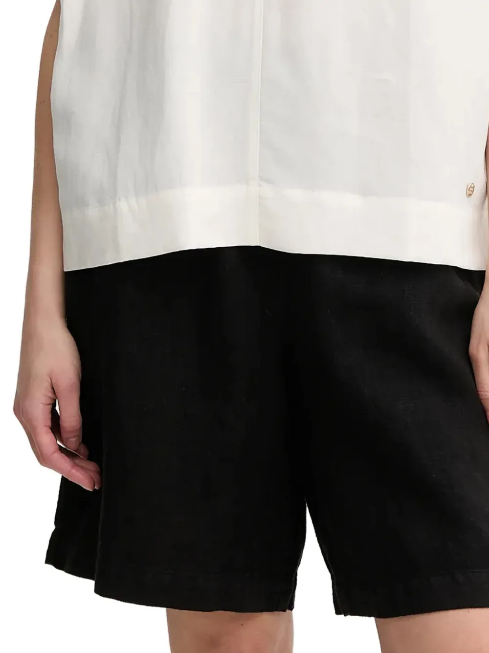 Mos Mosh MMEmmie elastische linnen shorts Zwart