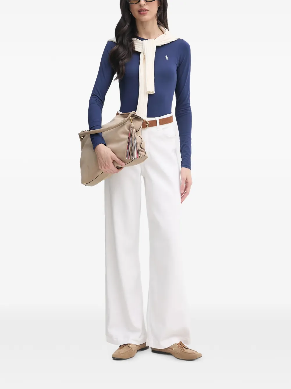 Mos Mosh Dara jeans met wijde pijpen Wit