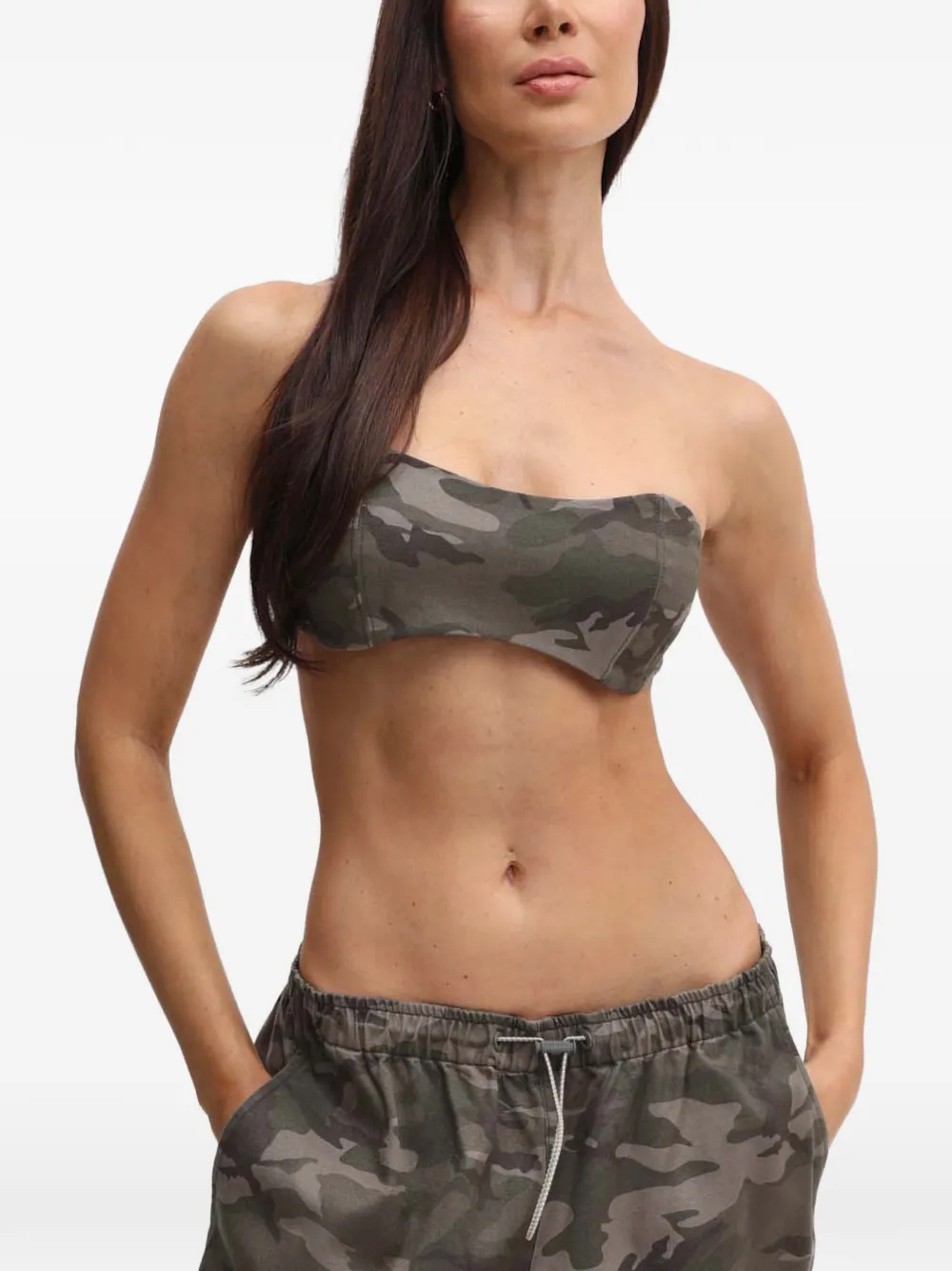 Miss Sixty camouflage-print bandeau top