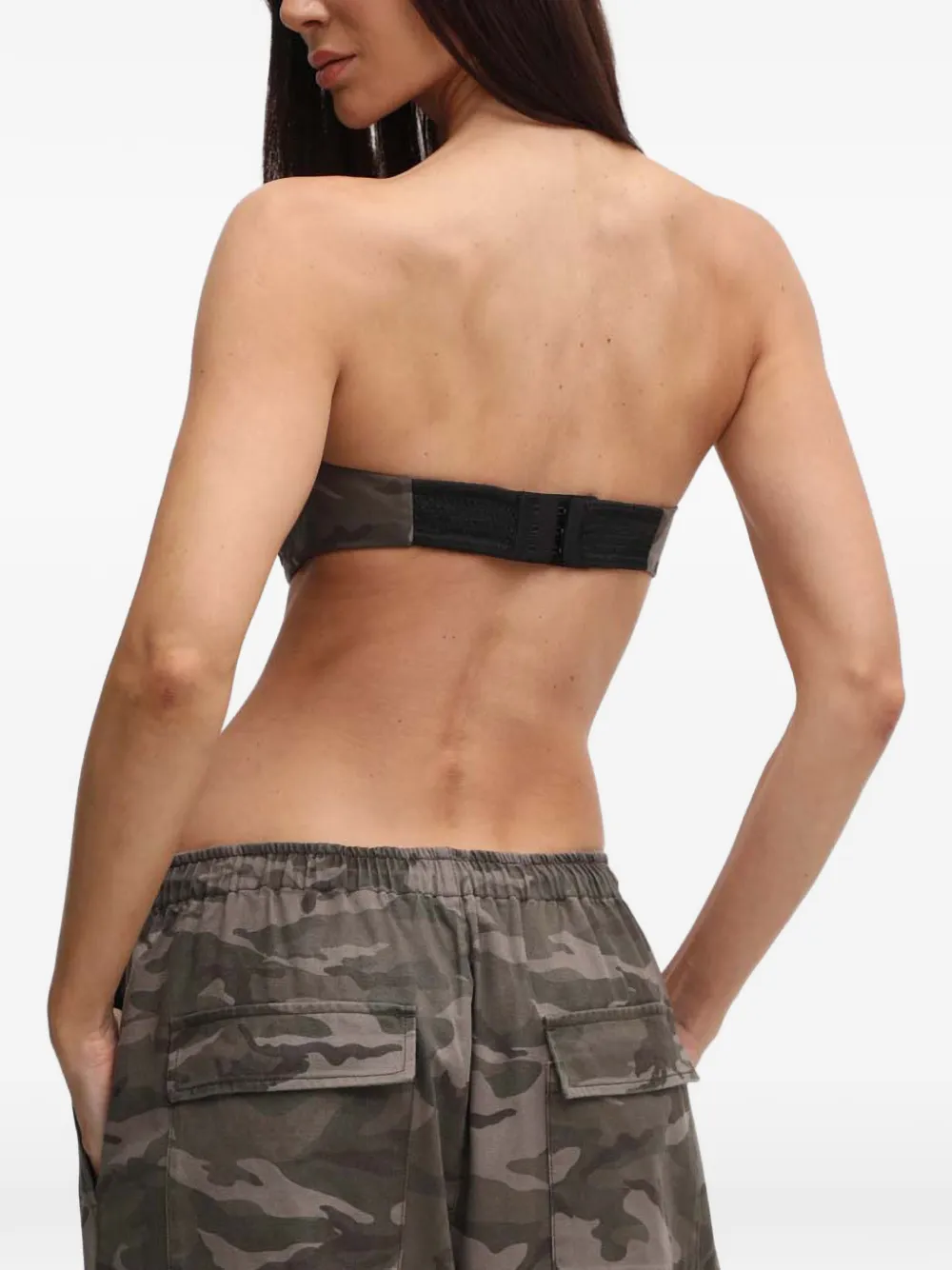 Miss Sixty Bandeau top met camouflageprint Groen