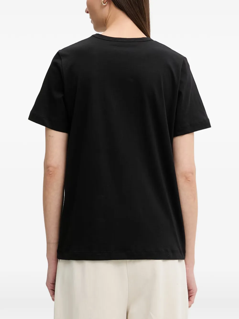 MUNTHE Bilcis T-shirt met grafische print Zwart
