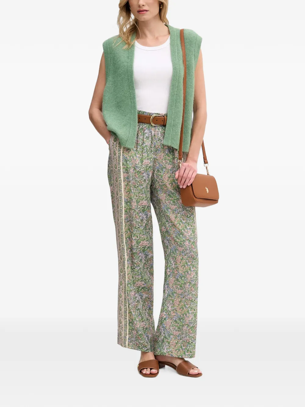 Mos Mosh MMThora gebreide top met geribbelde afwerking Groen