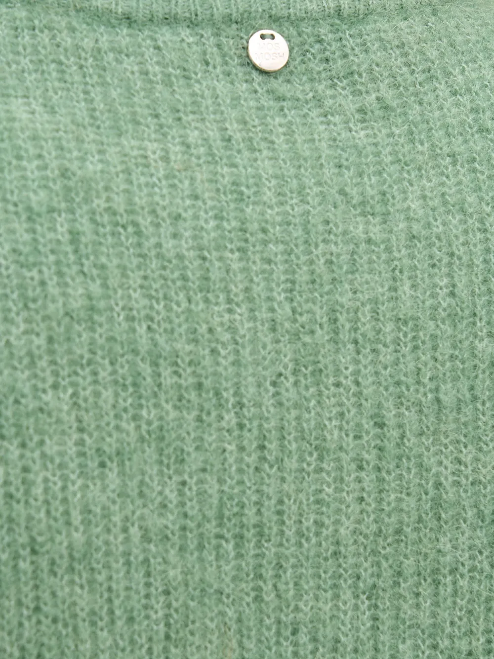 Mos Mosh MMThora gebreide top met geribbelde afwerking Groen