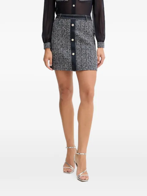 Morgan minijupe Joscar en tweed à finitions en jean