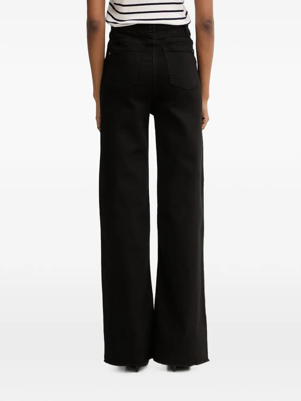 Morgan high-waist wide-leg jeans Zwart