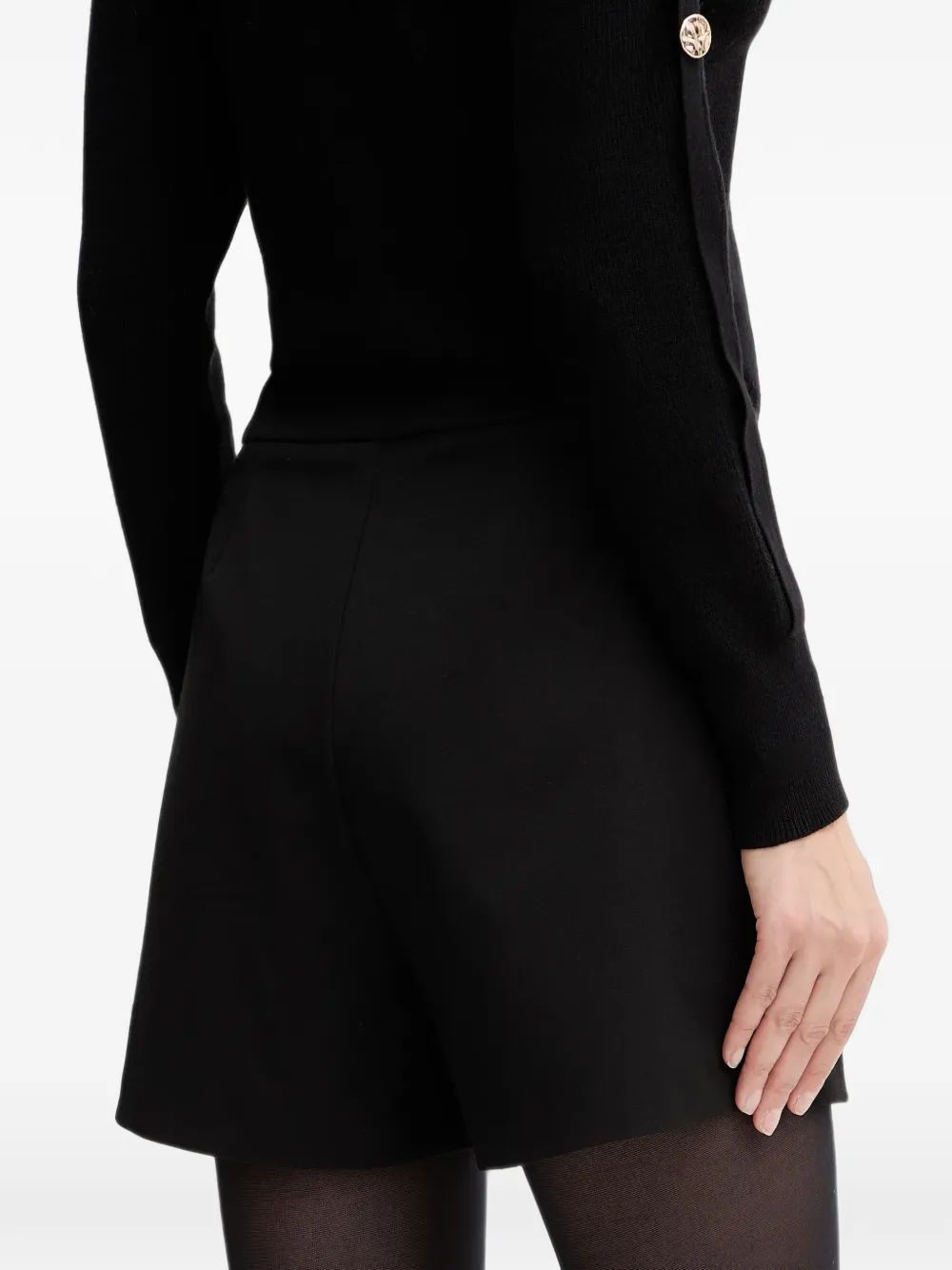 Morgan Pantalonshort met knoopdetail Zwart