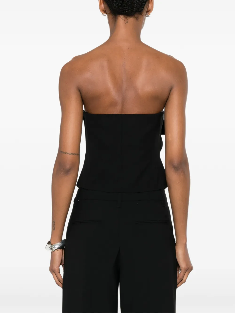 SIR. Rivoli bandeau top met krijtstreep Zwart