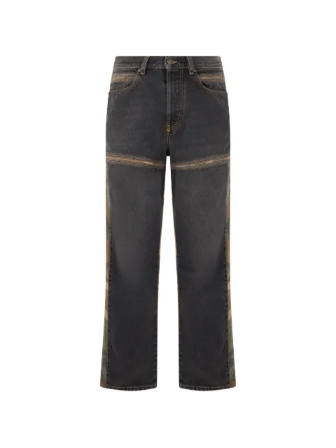 Diesel D-Mand camouflage-panelled straight-leg jeans