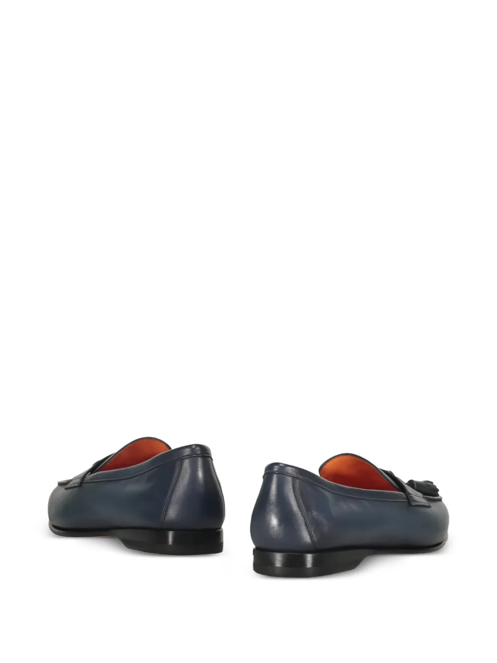 Santoni tassel-detail leather loafers Blauw