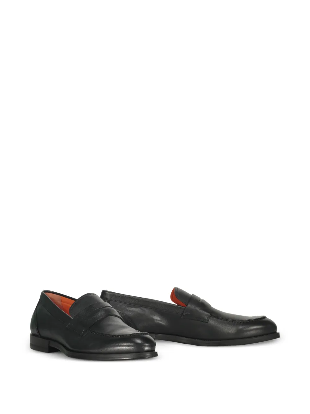 Santoni leather loafers Zwart