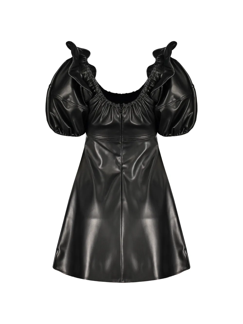 Ellery ruffled balloon-sleeve mini dress - Nero
