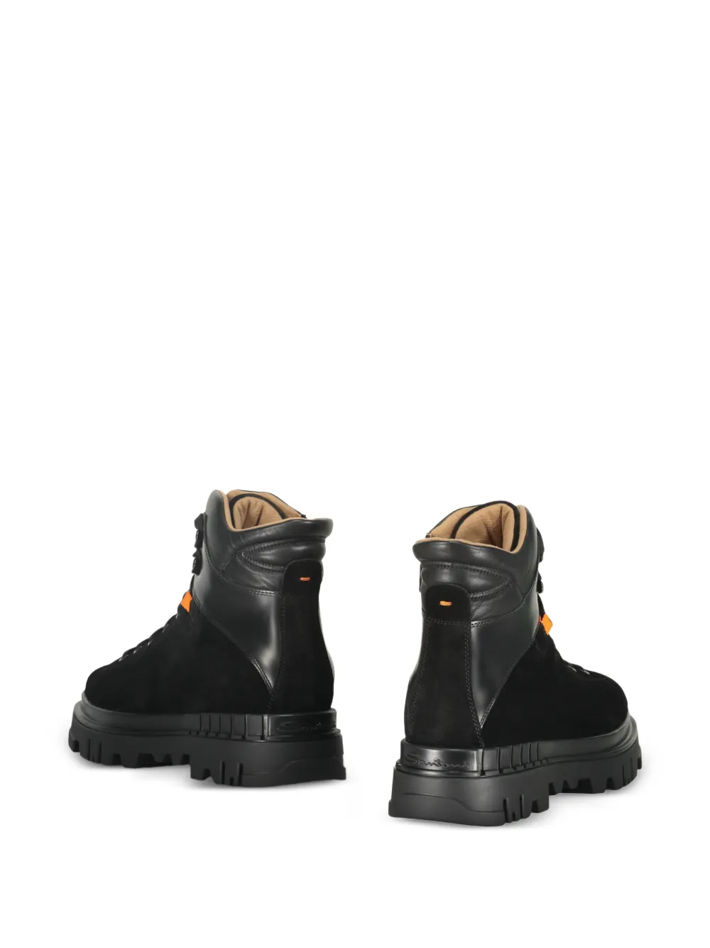 Santoni lace-up leather boots Zwart