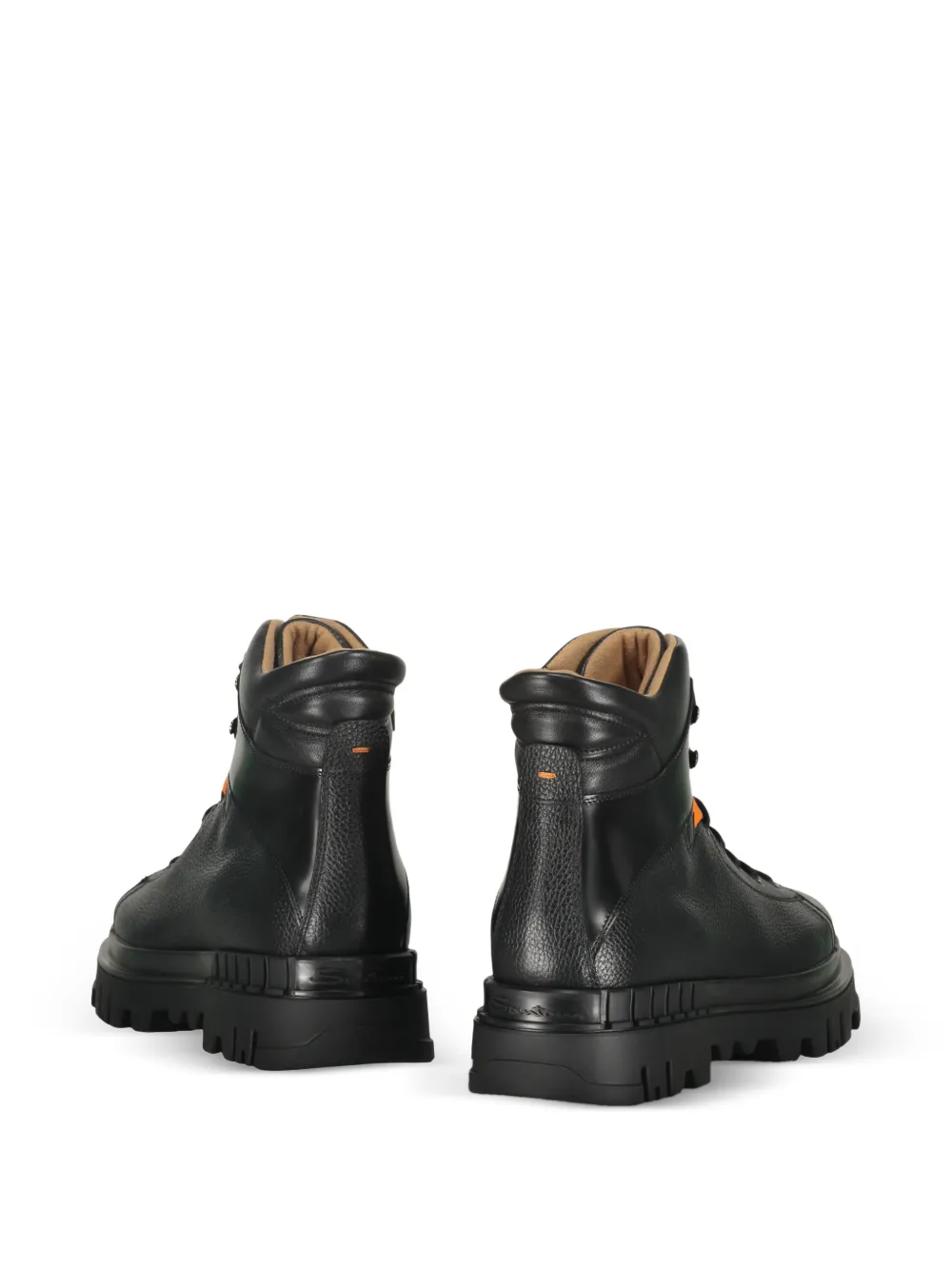 Santoni lace-up panelled boots Zwart