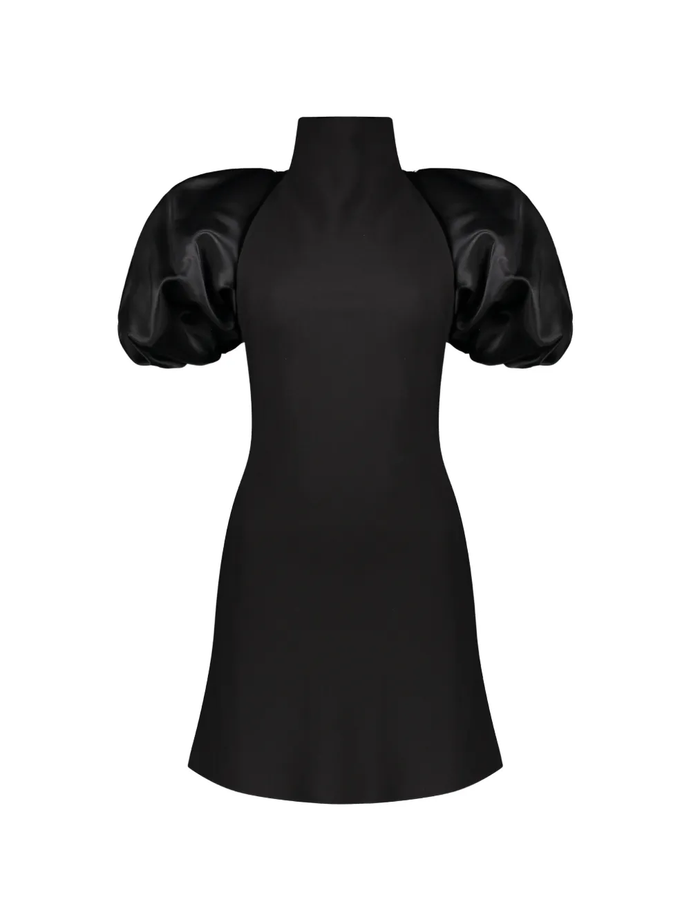Ellery balloon-sleeve high-neck mini dress - Nero