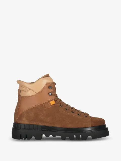 Santoni lace-up suede boots