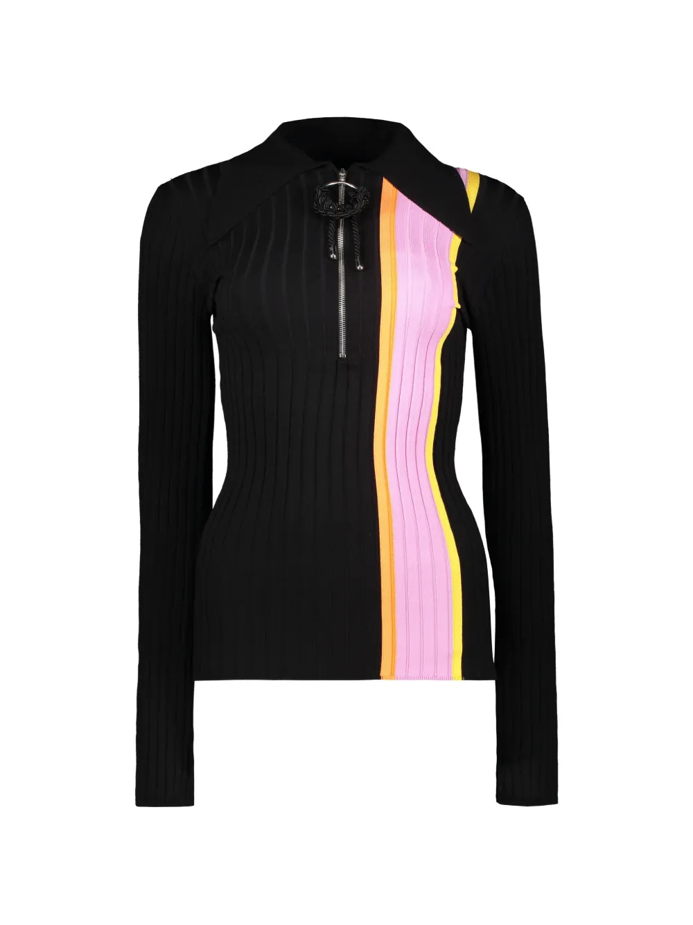 Ellery ribbed-knit panelled top - Nero