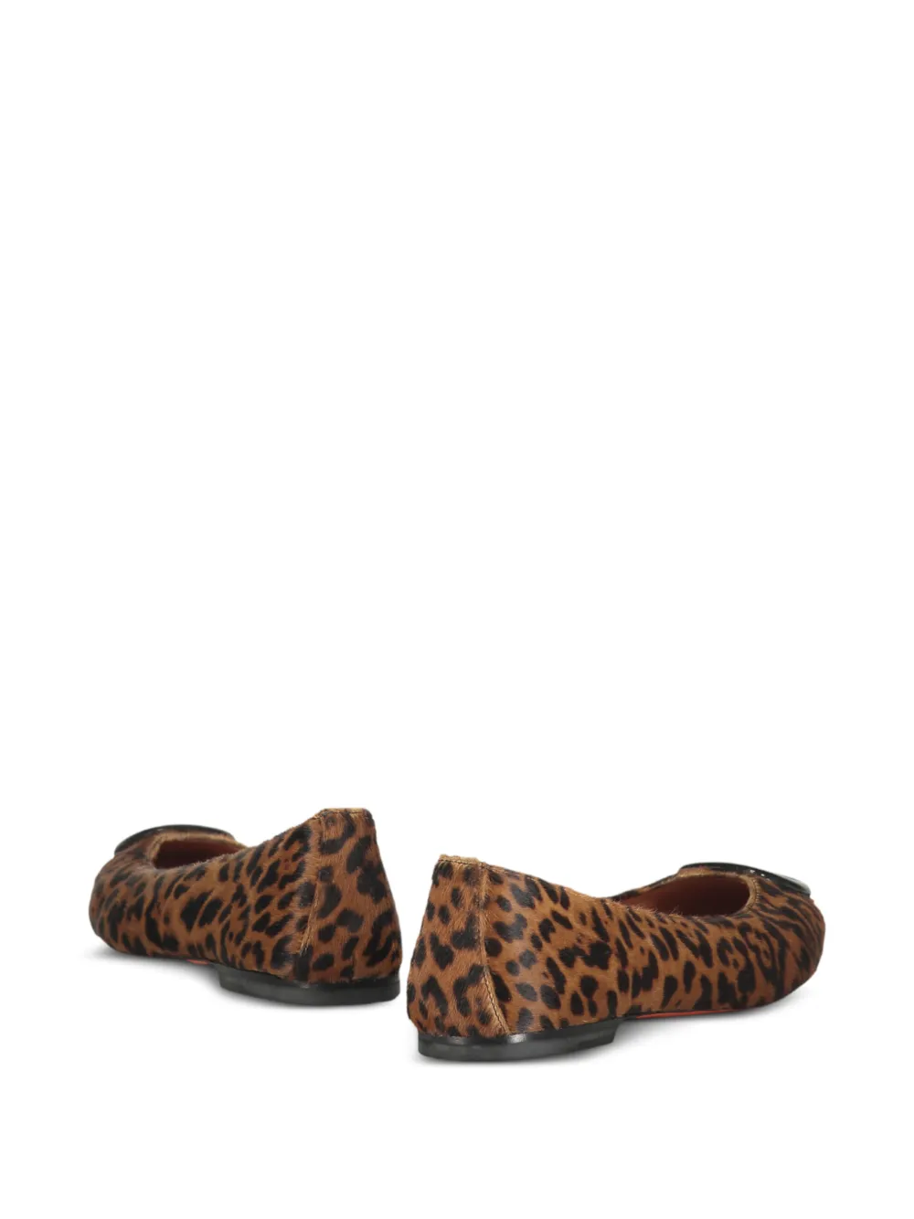 Santoni Ballerina's met dierenprint en gespdetail Beige