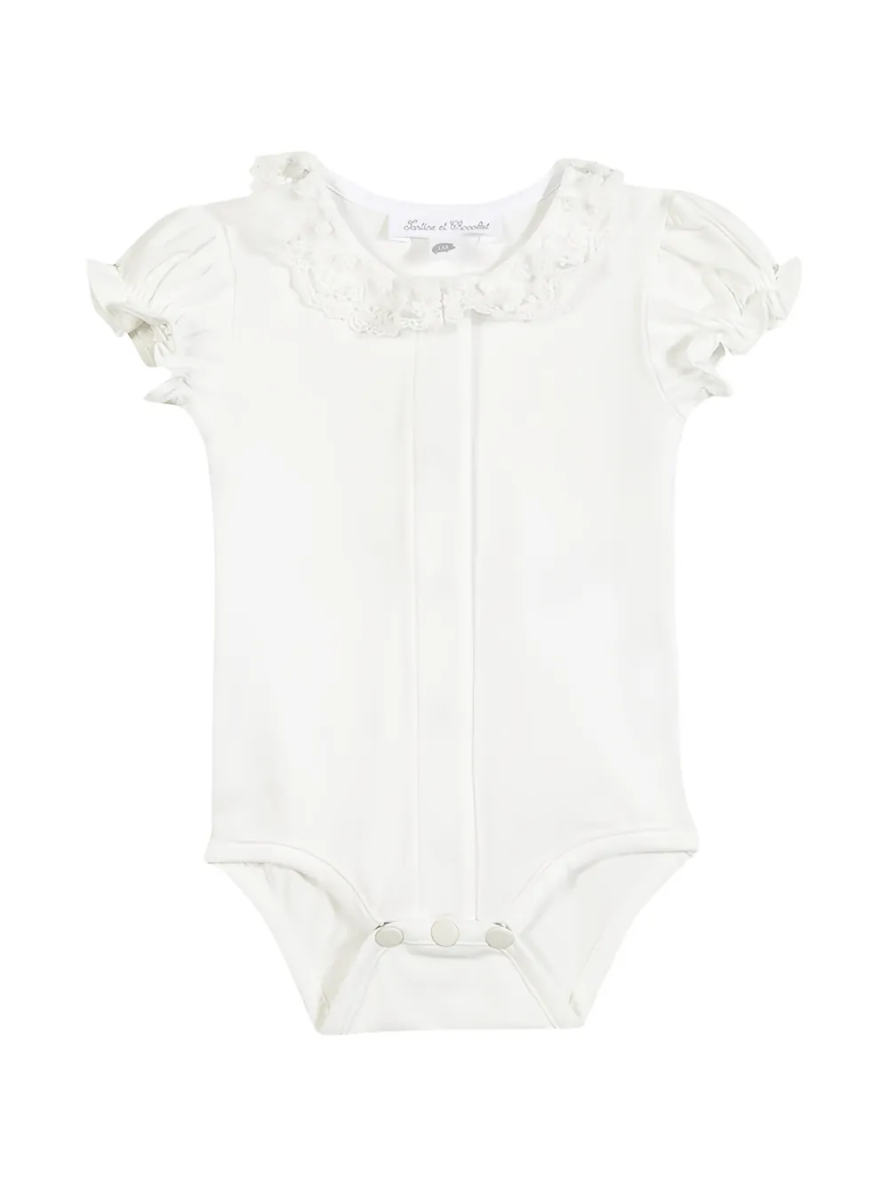 Tartine Et Chocolat lace-trim puff-sleeve body - Bianco