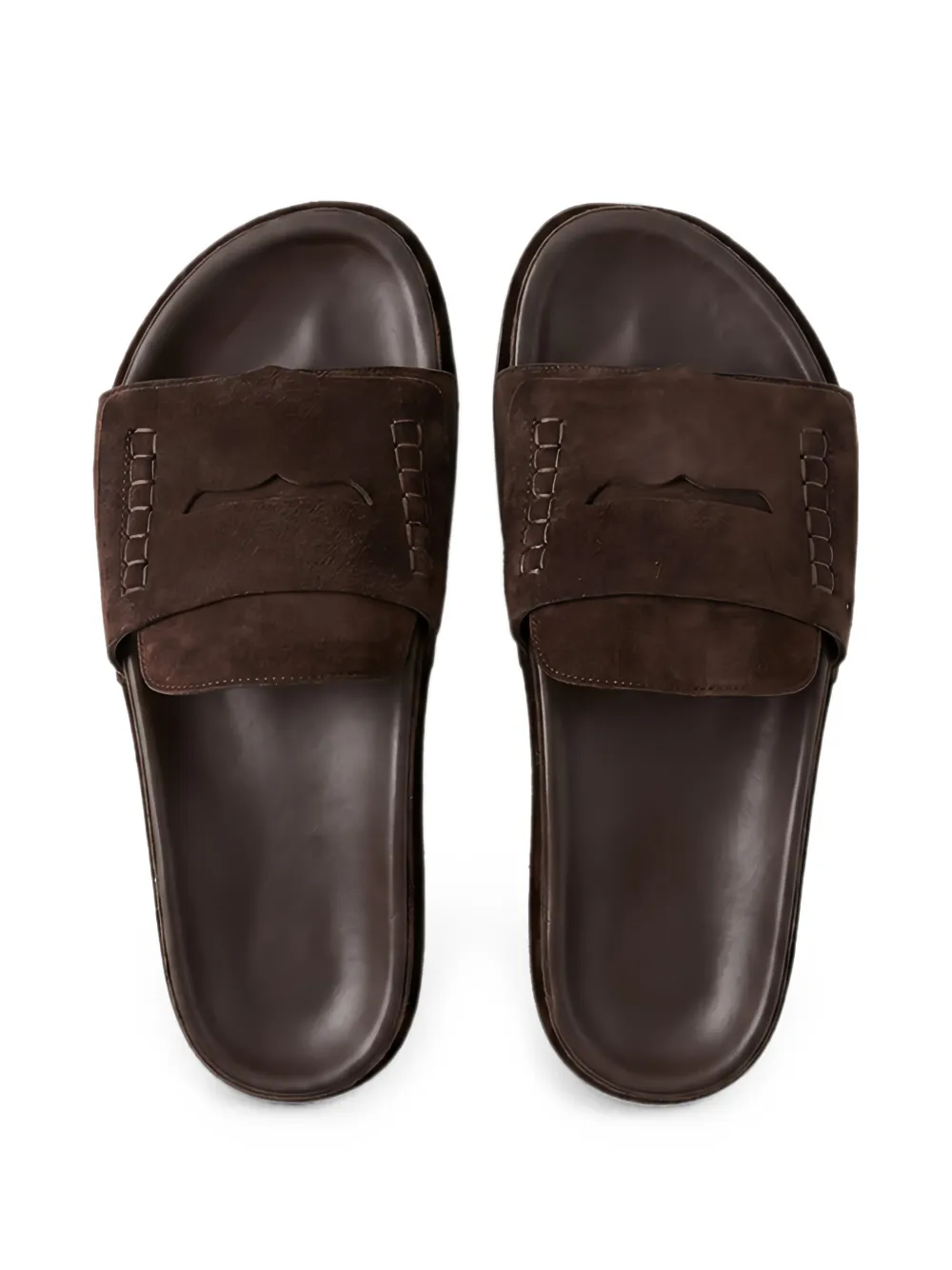 Jacquemus penny-slot whipstitch-trim sandals Bruin