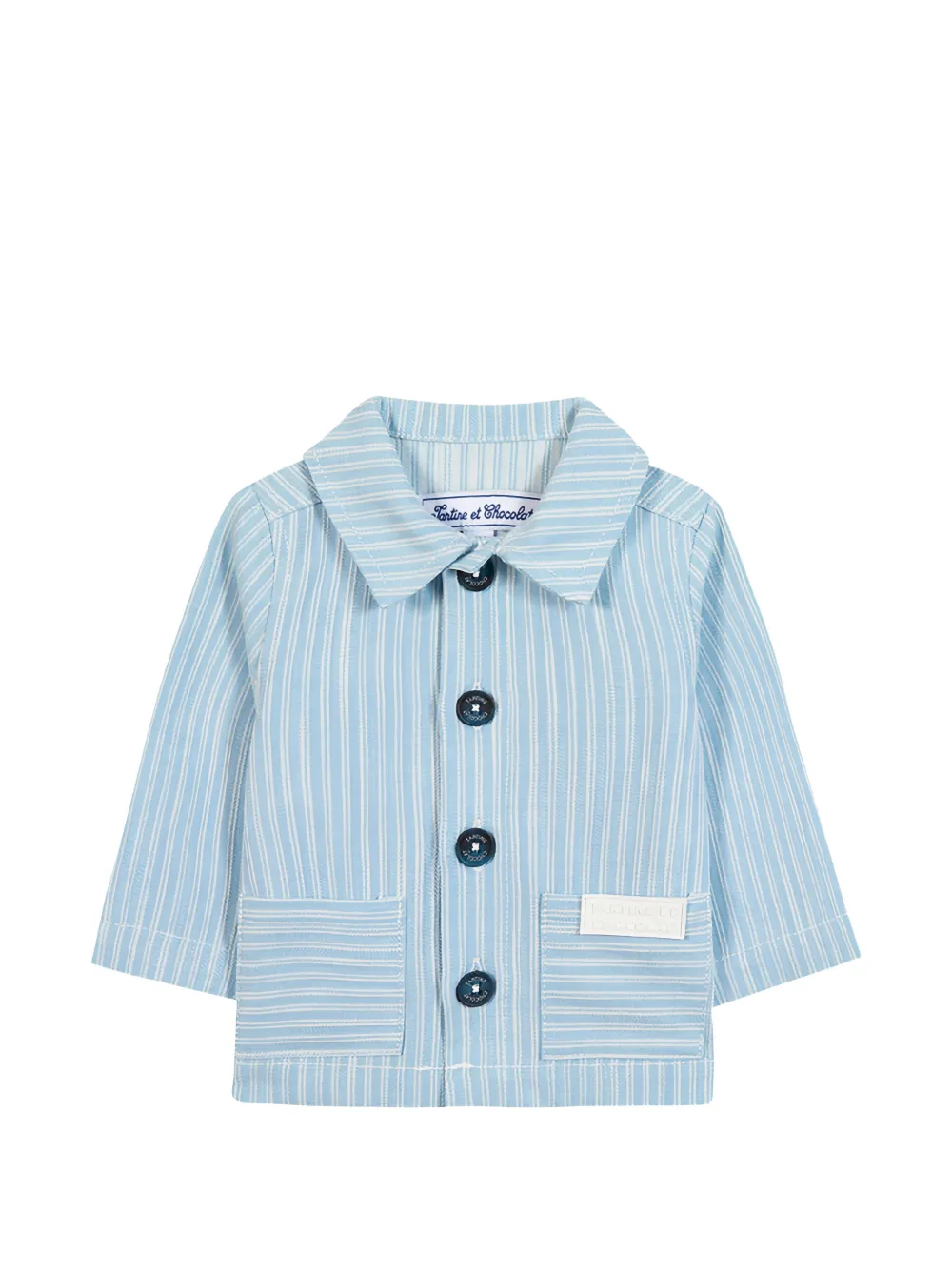 Tartine Et Chocolat striped-pattern patch-pocket jacket - Blau