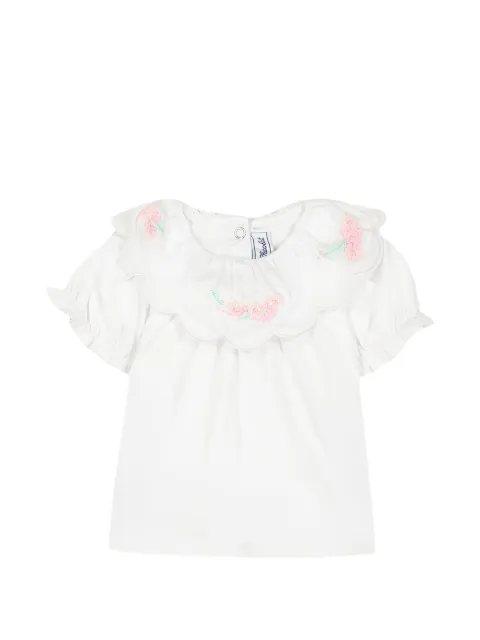 Tartine Et Chocolat embroidered scalloped-collar top
