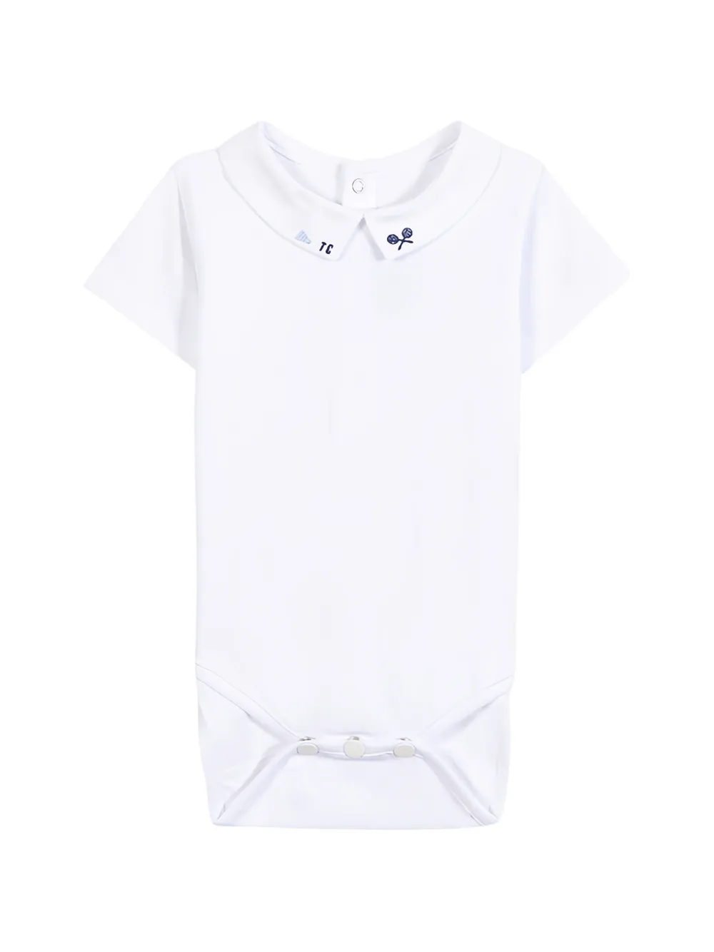Tartine Et Chocolat embroidered Peter Pan collar bodysuit - Weiß
