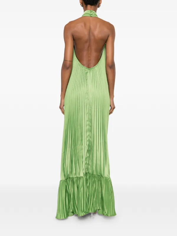 L'IDE Libertie Pleated Maxi Dress | Green | FARFETCH CA L'IDE Libertie Pleated Maxi Dress | Green | FARFETCH CA