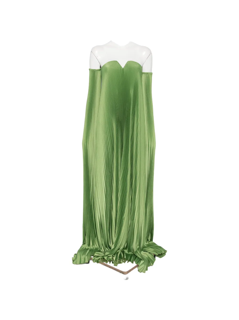 L'IDÉE pleated off-shoulder maxi dress - Verde