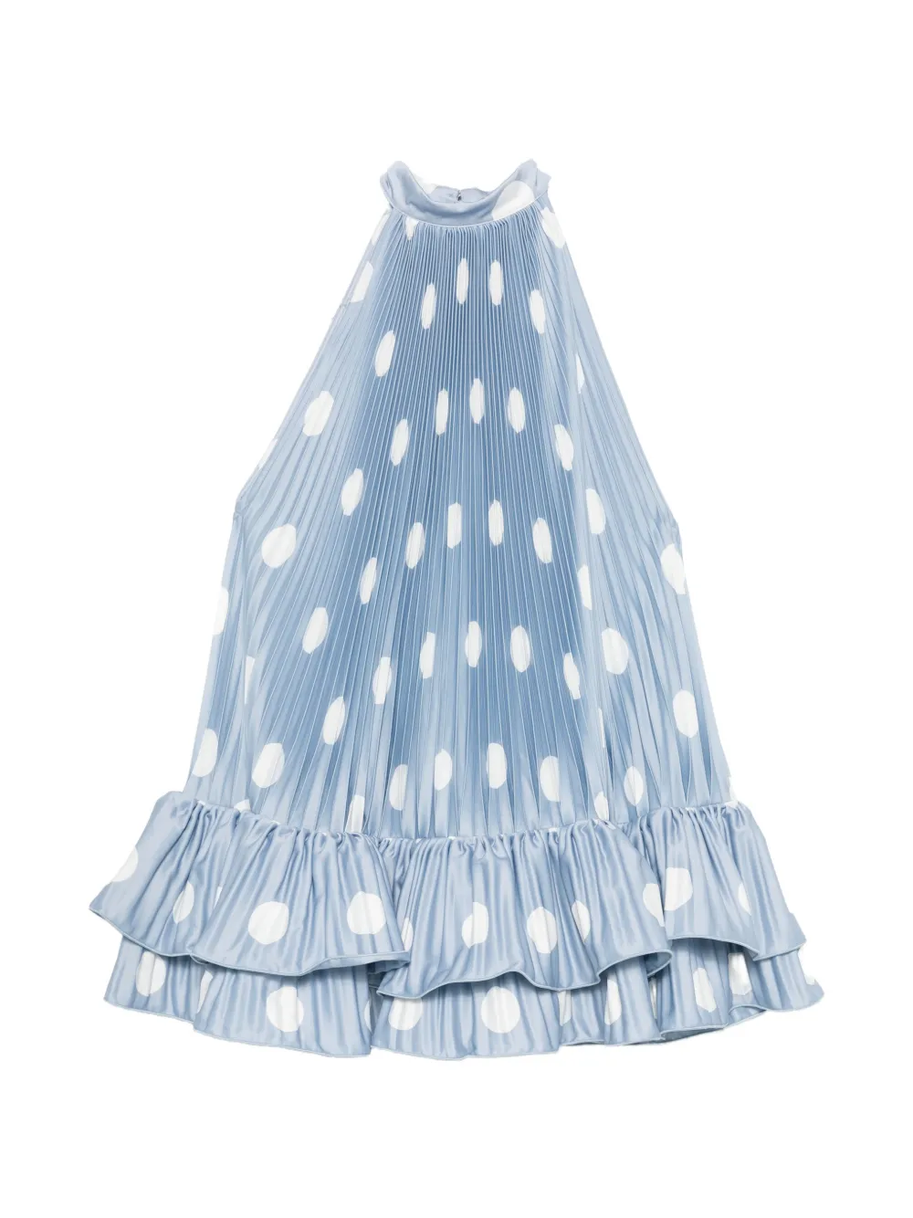 L'IDÉE Soleil polka-dot pleated mini dress - Blu