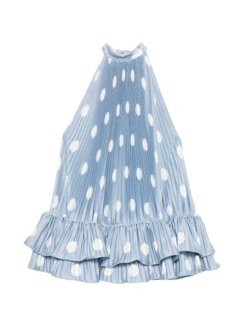 L'IDÉE Soleil polka-dot pleated mini dress