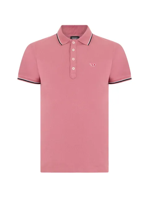 Diesel tipping-detail logo-patch polo shirt