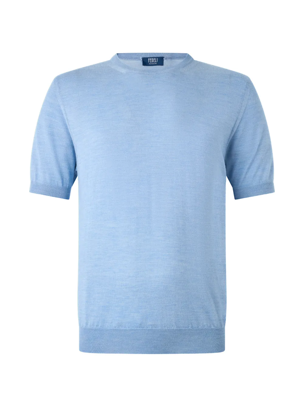 Fedeli short-sleeve fine-knit sweater Blauw