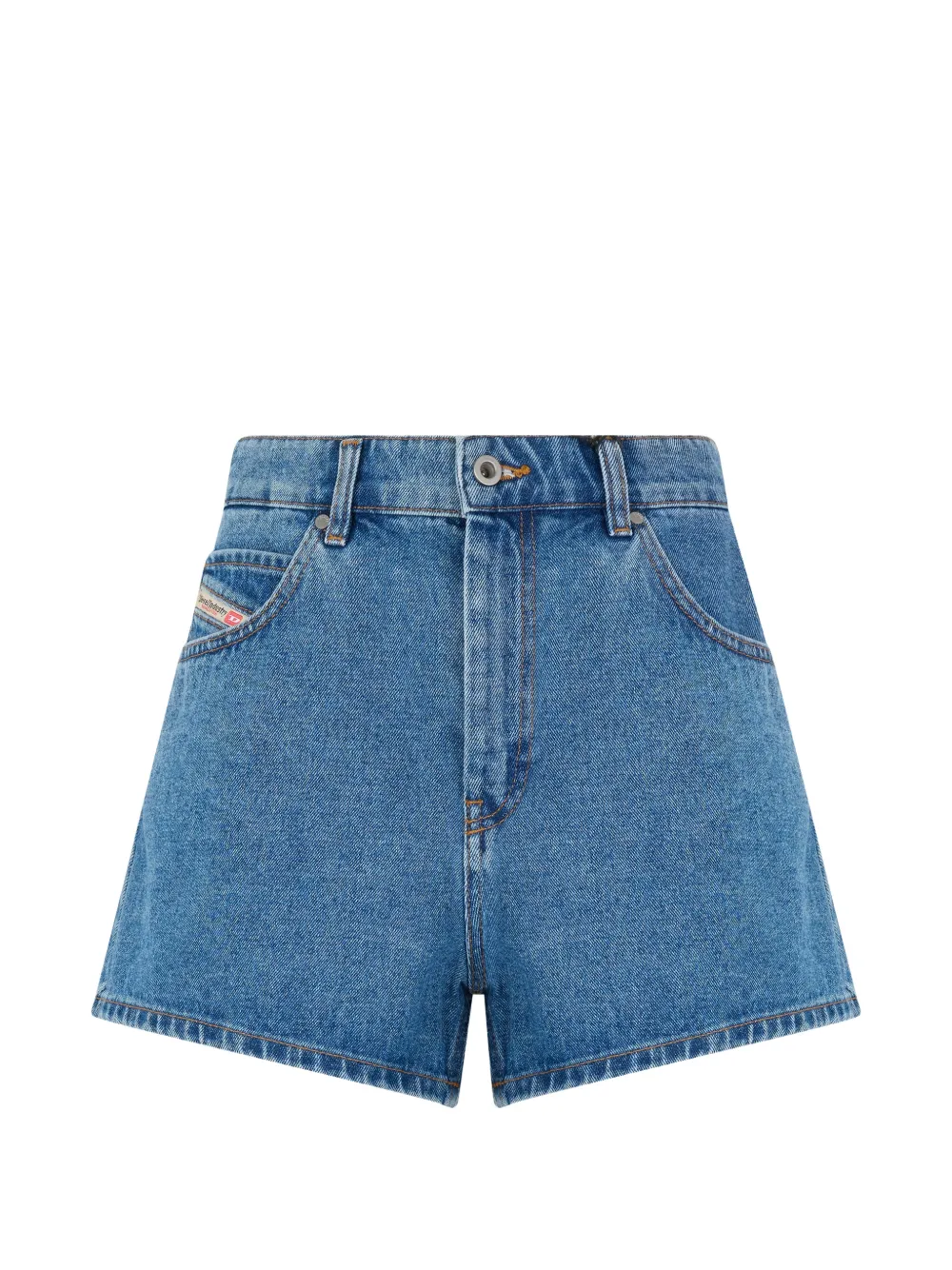 Diesel logo-patch denim shorts - Blue