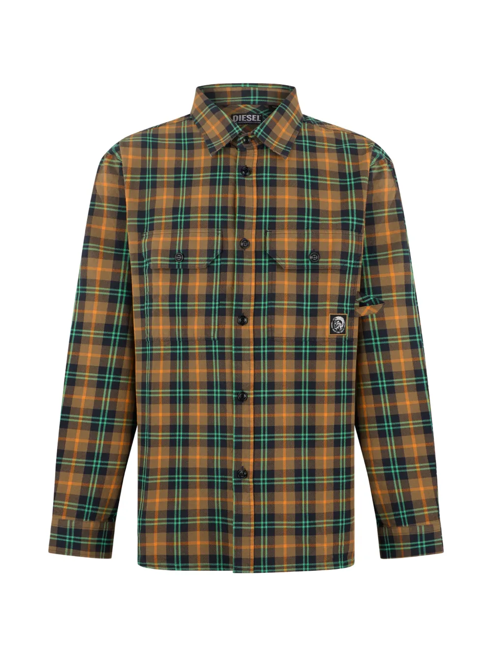 Diesel checked long-sleeve shirt - Nude