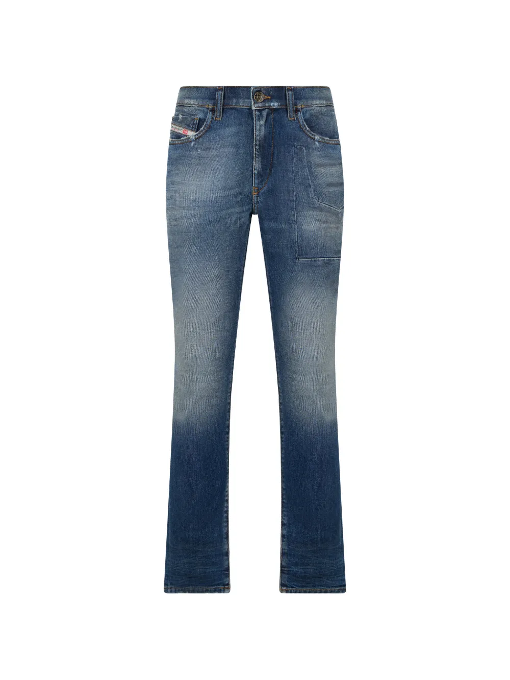 Diesel distressed straight-leg jeans - Blu