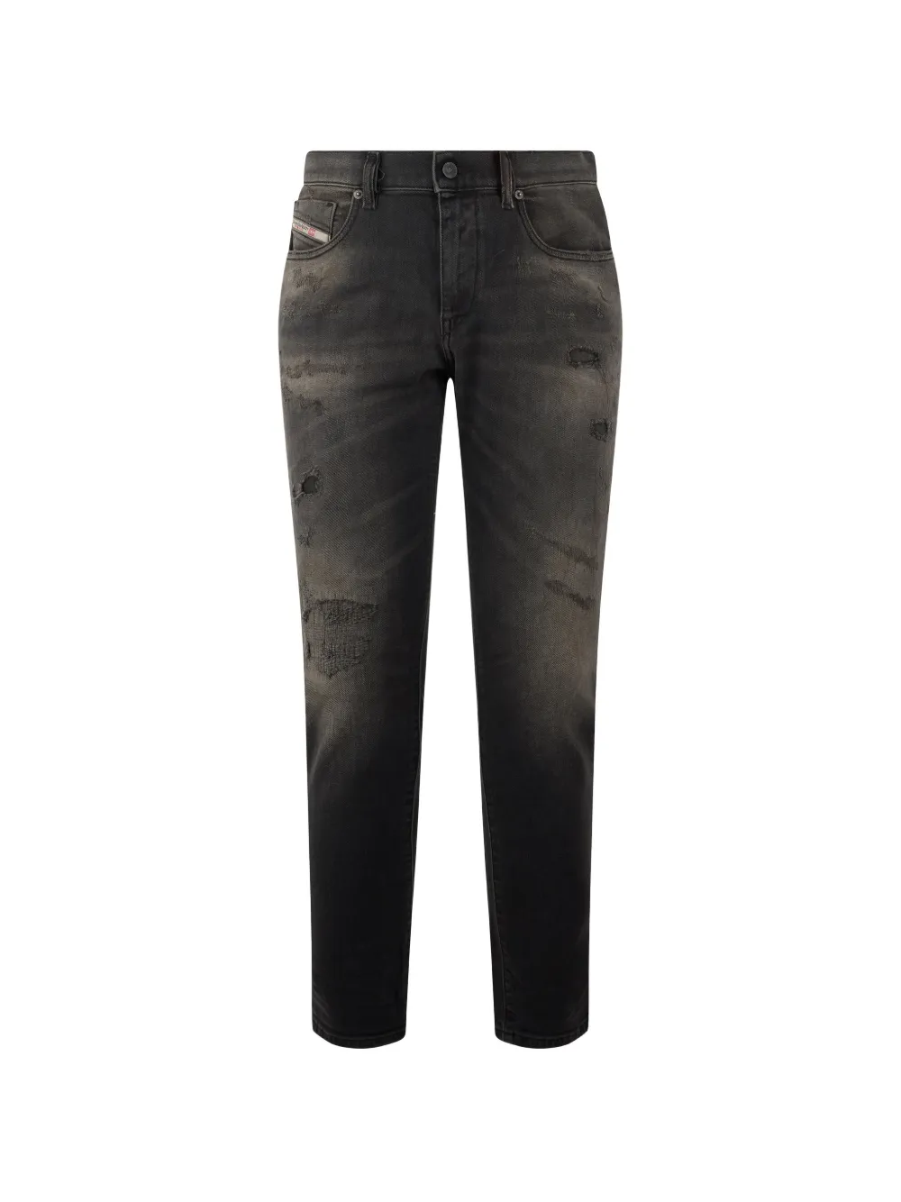 Diesel distressed straight-leg jeans - Nero