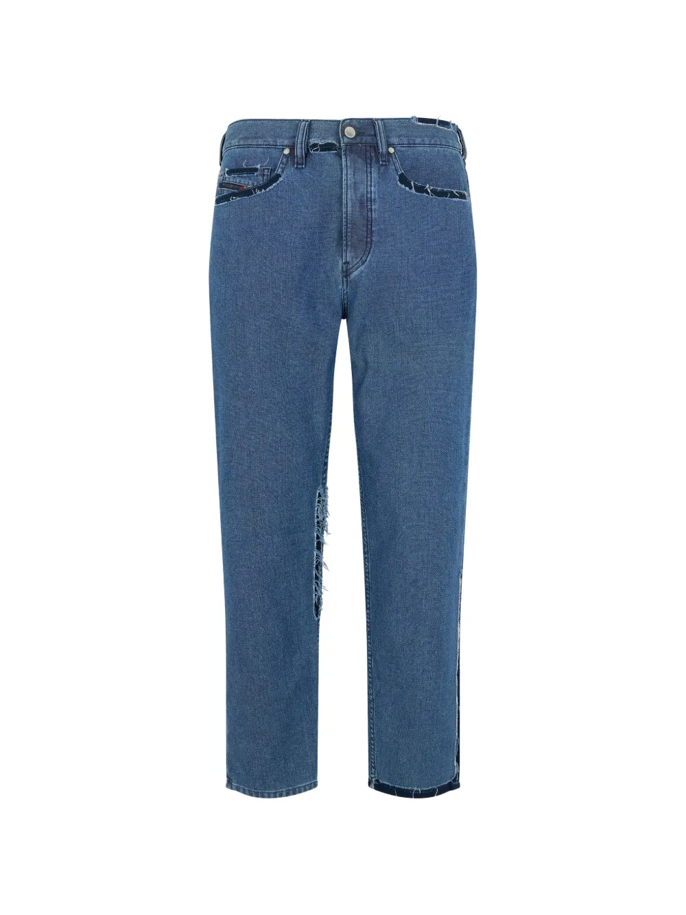 Diesel distressed straight-leg jeans - Blu