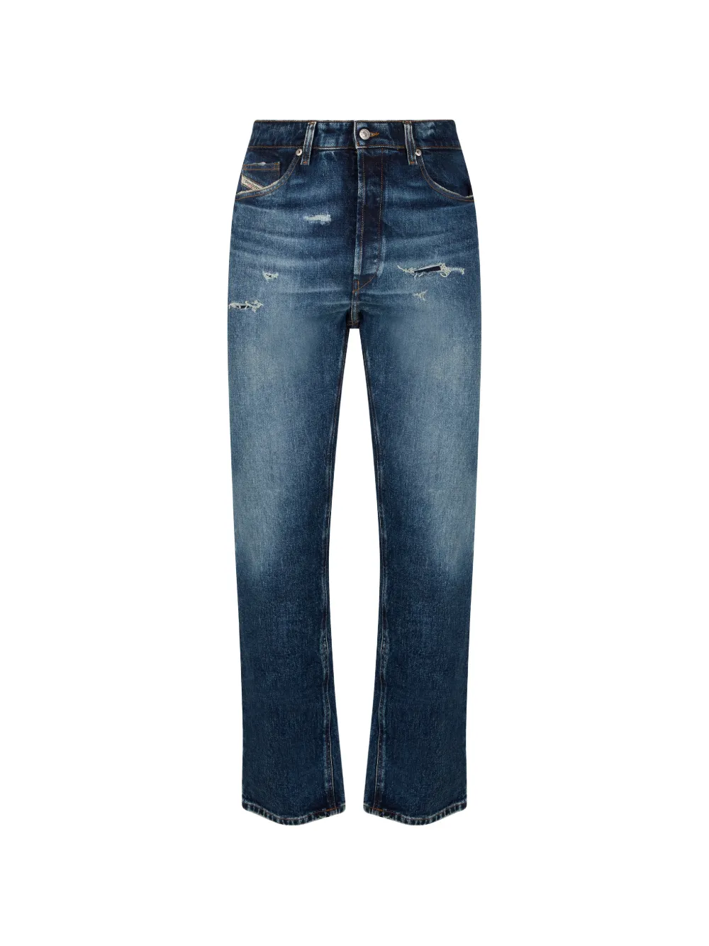 Diesel distressed straight-leg jeans - Blau