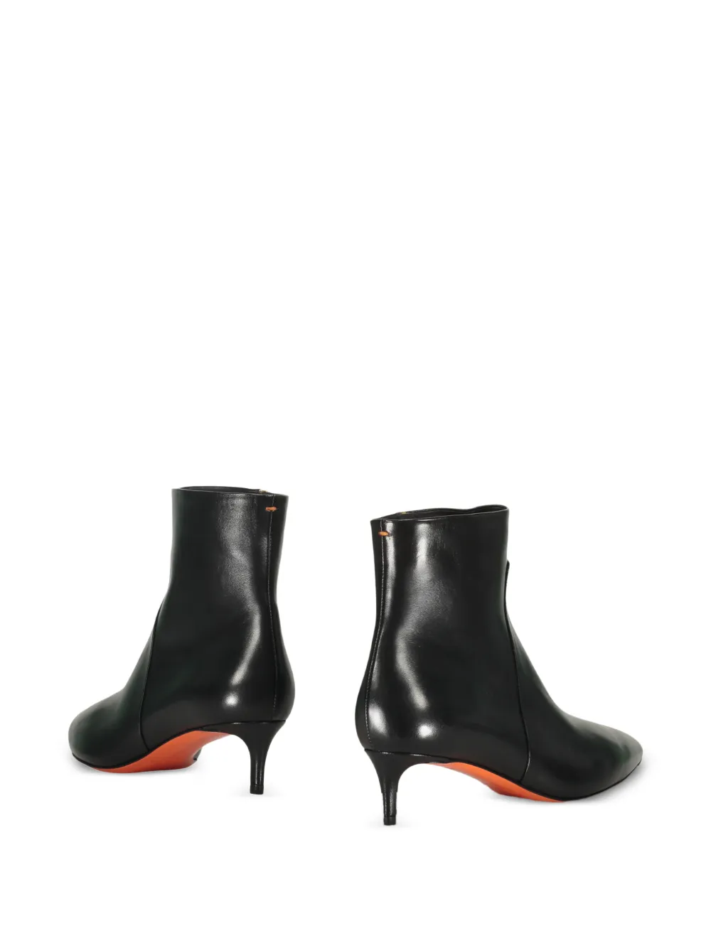 Santoni pointed-toe leather ankle boots Zwart
