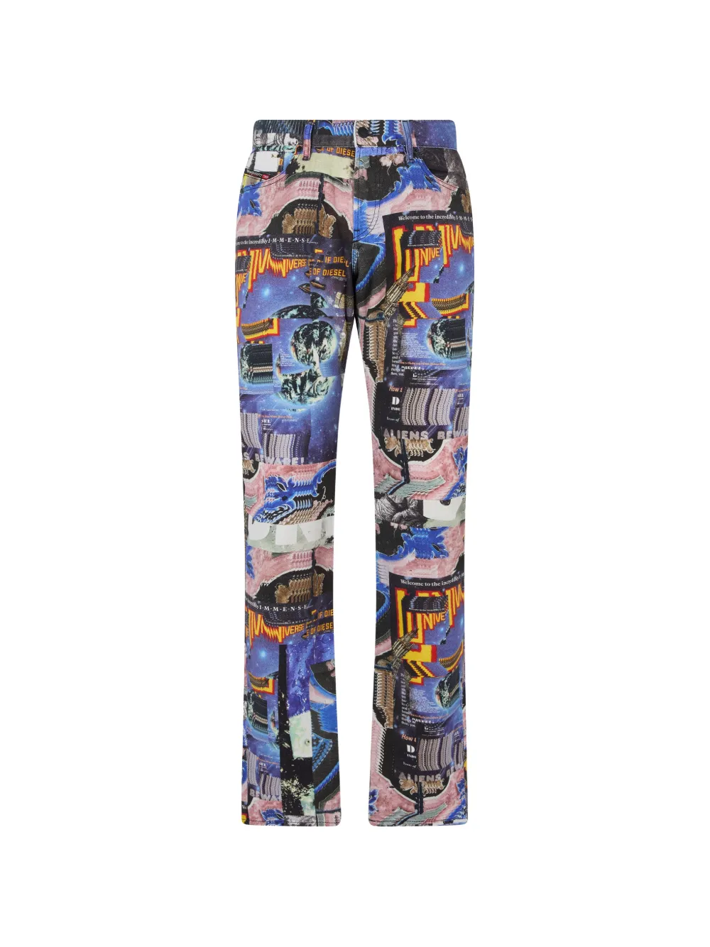 Diesel graphic-print cotton trousers - Blu